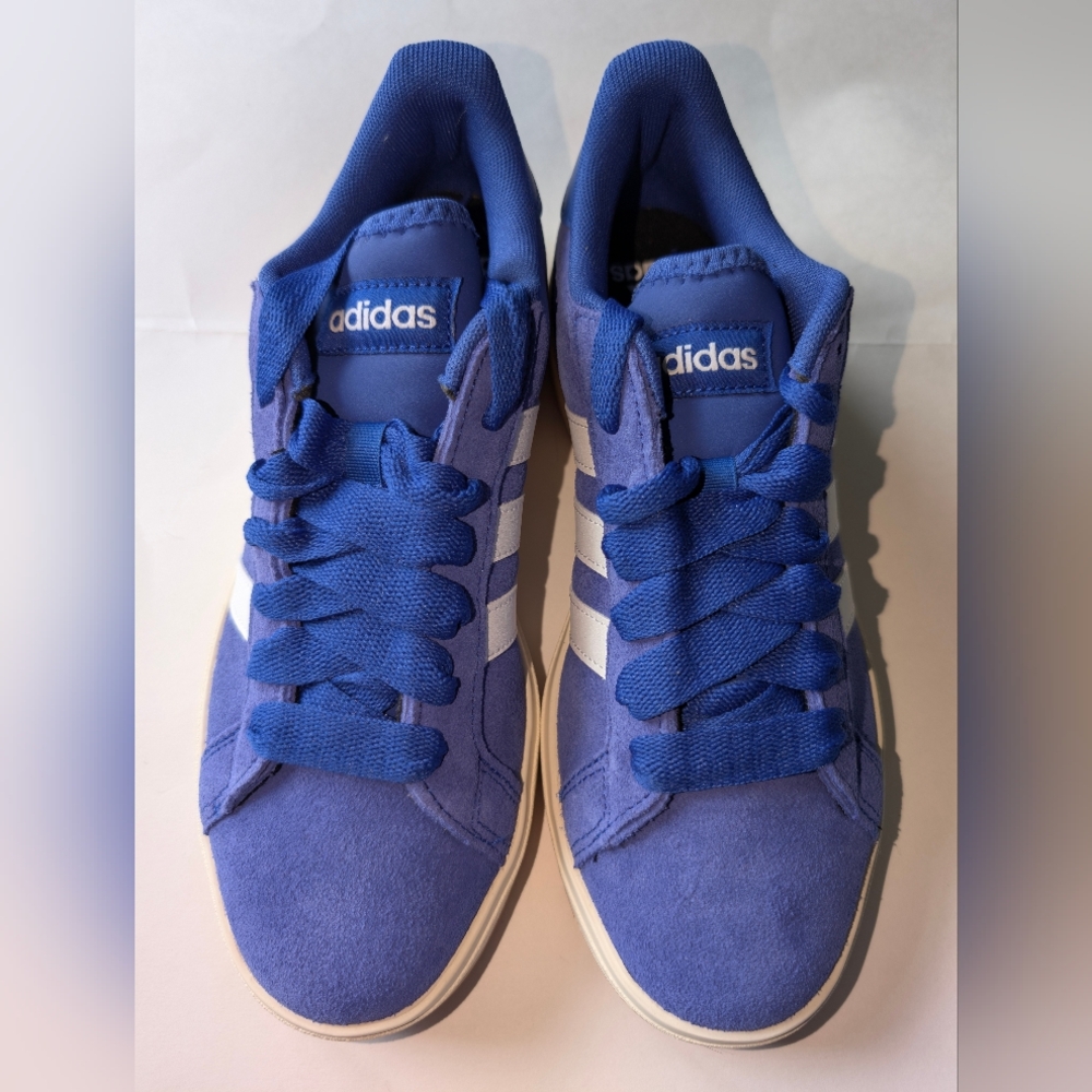 Adidas Grand Court 00s Sneakers Blue Suede White New Mens 8 / Women's 9